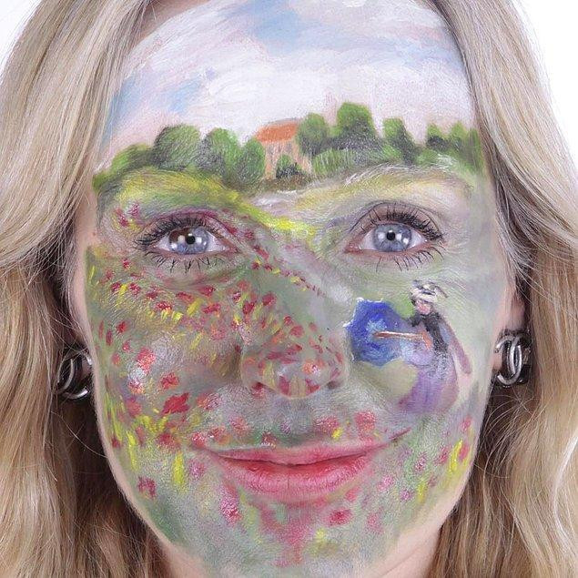 Makyaj Sanatçısı Ünlü Tabloları Yüzde Canlandırdı