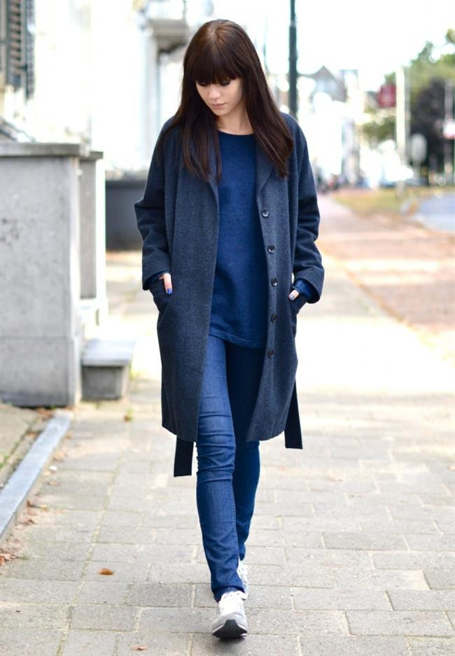 Uzun palto & spor ayakkabı