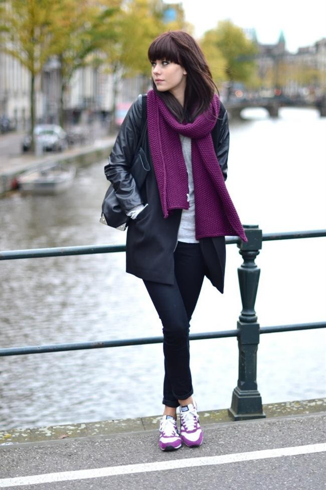 Uzun palto & spor ayakkabı