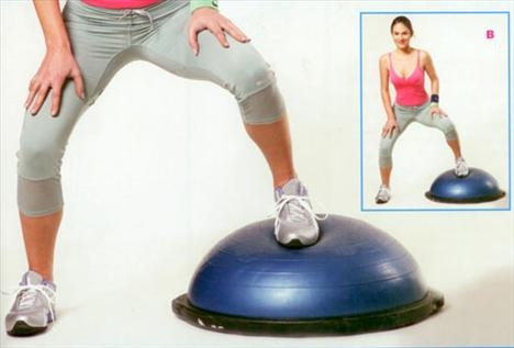 Bosu üzerinde yanlara squat