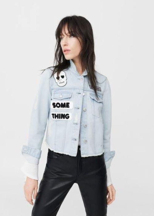 Sloganlı Ve Aplikeli Kot Ceket Trendi Sloganlı Ve Aplikeli Kot Ceket Trendi