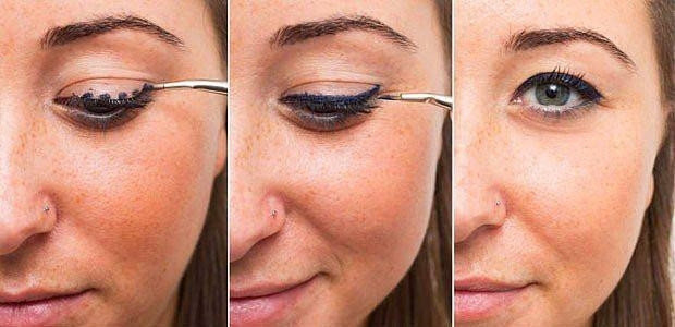4. Eyeliner kullanmaya alışık değilseniz; noktalar koyarak işinizi kolaylaştırın.