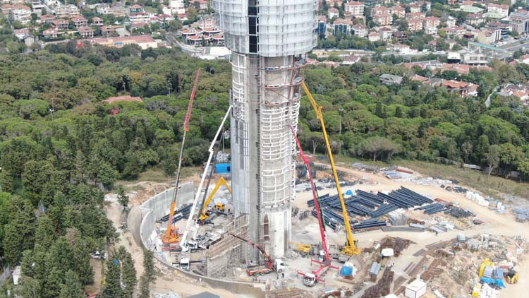 İstanbulun sembolü olacak Çamlıca Kulesinde sona yaklaşılıyor İstanbulun sembolü olacak Çamlıca Kulesinde sona yaklaşılıyor