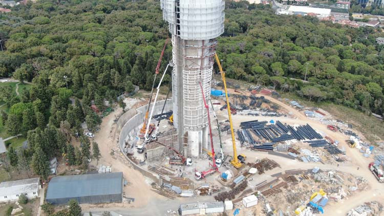 İstanbulun sembolü olacak Çamlıca Kulesinde sona yaklaşılıyor İstanbulun sembolü olacak Çamlıca Kulesinde sona yaklaşılıyor