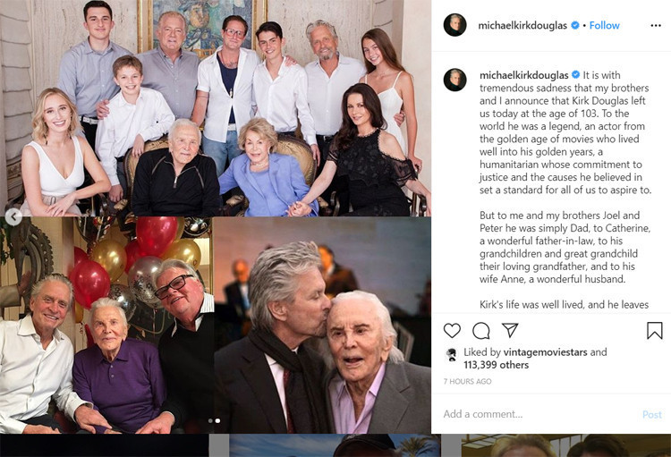 Efsane oyuncu Kirk Douglas 61 milyon dolarlık servetini oğluna bırakmamış