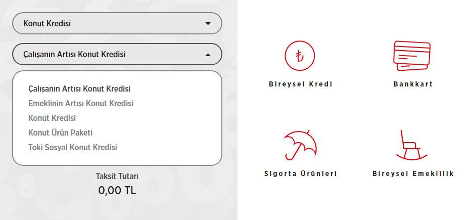 Düşük faizli kredi hesaplama ekranı: Konut kredisi faiz oranı ile hesaplama sayfası