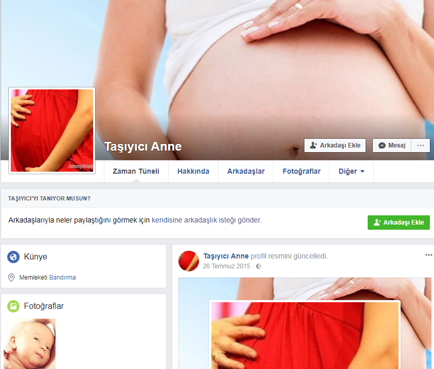 İnternette taşıyıcı anne pazarı