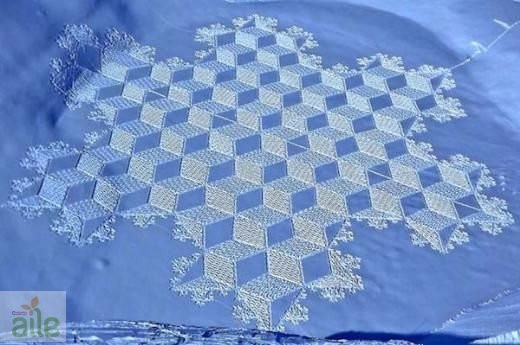 Karda ayak izleriyle sanat