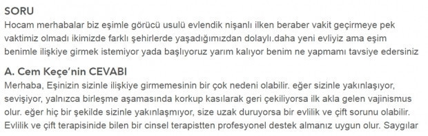 Eşim ilişkiye girmek istemiyor