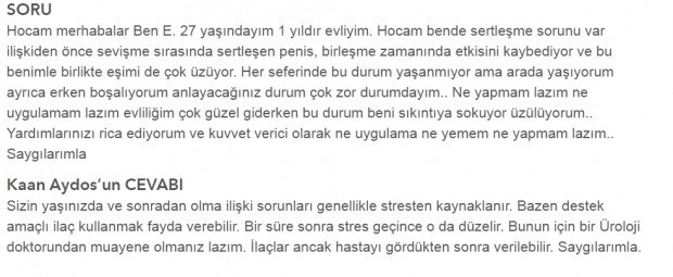 1 yıldır evliyim, sertleşme sorunu yaşıyorum