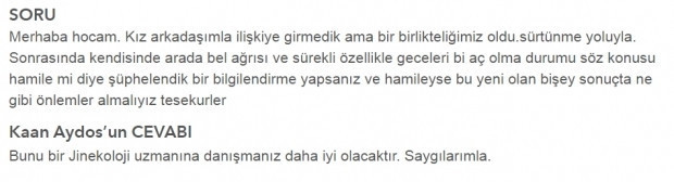 Acaba hamile mi