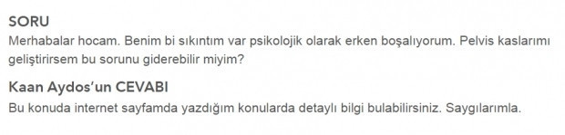 Erken boşalıyorum