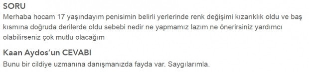 Penisimin bazı yerlerinde renk değişimi oldu