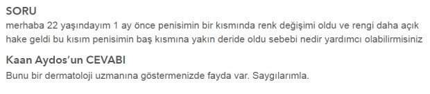 Penisimin rengi değişti