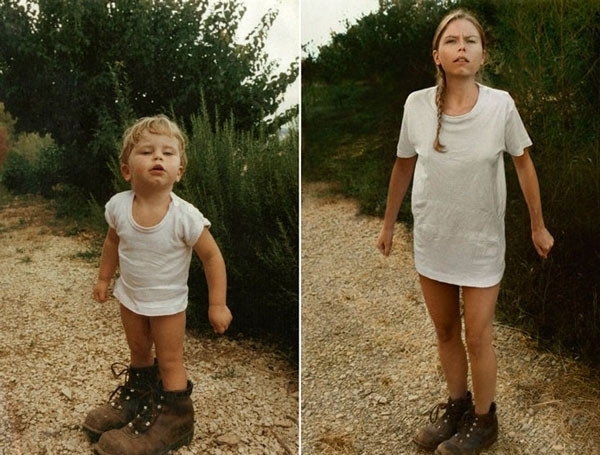 Yıllar sonra aynı pozla çekilmiş çocukluk ve aile fotoğrafları...