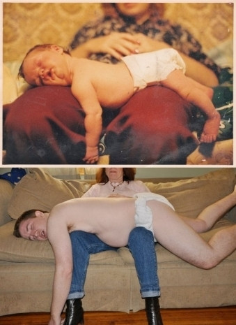Yıllar sonra aynı pozla çekilmiş çocukluk ve aile fotoğrafları...