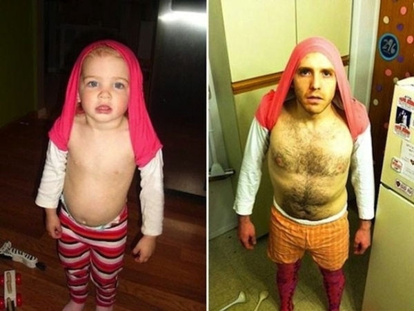 Yıllar sonra aynı pozla çekilmiş çocukluk ve aile fotoğrafları...
