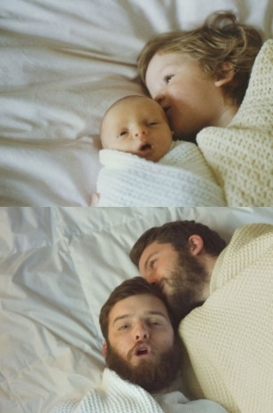 Yıllar sonra aynı pozla çekilmiş çocukluk ve aile fotoğrafları...