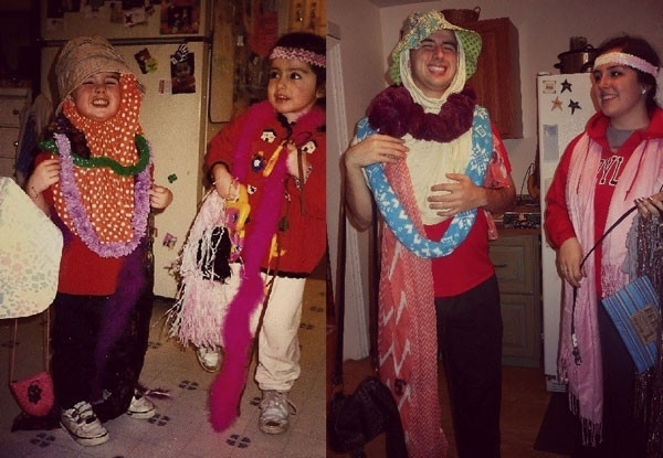 Yıllar sonra aynı pozla çekilmiş çocukluk ve aile fotoğrafları...