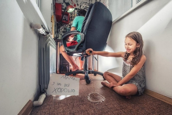 İşe gittiğinde aklı evde kalan anneye, baba ve kızından komik fotoğraflı cevaplar