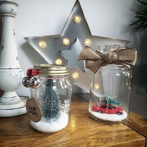 Yeni yıl dekorasyonunuzu boş kavanozlarla yapın