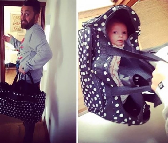 Babaları ile baş başa bırakılan çocukların hem dramatik hem de eğlenceli halleri