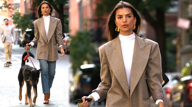 Sokak Stili: Emily Ratajkowskiden Blazer Ceket Giyme Dersleri