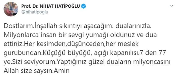 NİHAT HATİPOĞLU’DAN AÇIKLAMA NİHAT HATİPOĞLU’DAN AÇIKLAMA