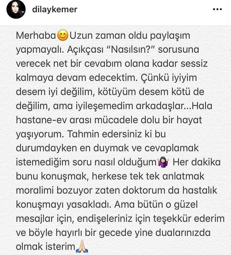 İŞTE DİLAY KEMERİN SON PAYLAŞIMI