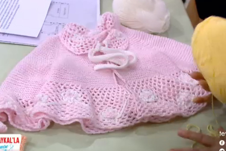 Zincir işi süslemeli bebek takımı nasıl yapılır