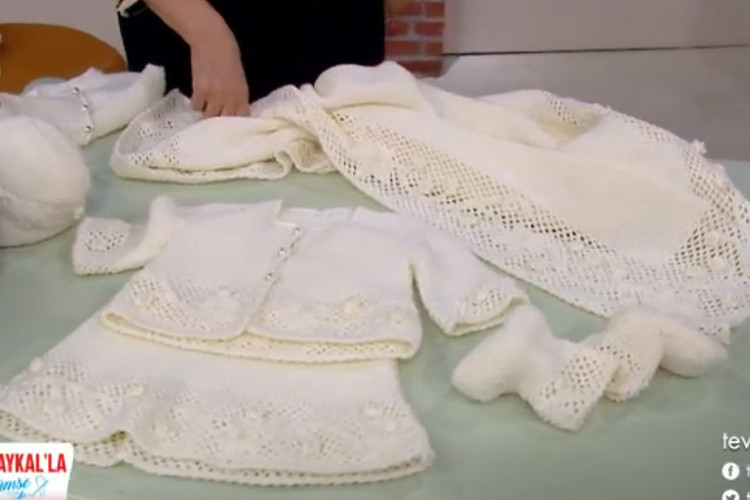 Zincir işi süslemeli bebek takımı nasıl yapılır
