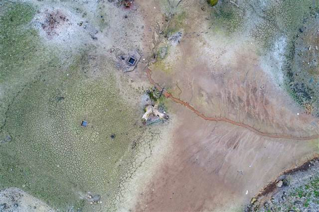 Sazlıdere Barajı’nda korkutan manzara