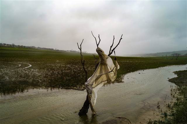 Sazlıdere Barajı’nda korkutan manzara