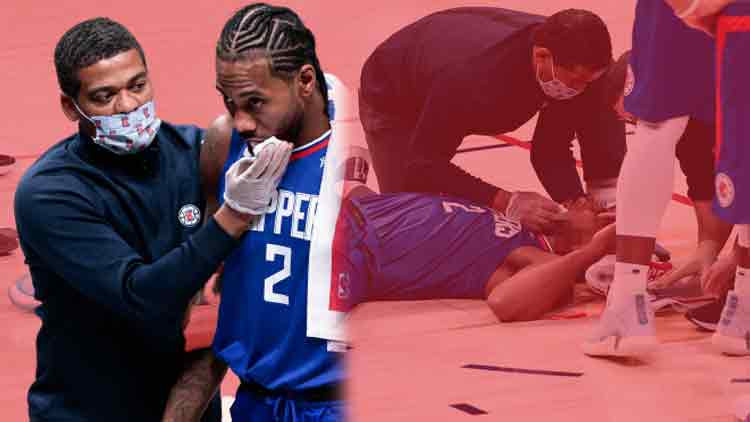 NBAde korku dolu anlar Kahwi Leonard kanlar içinde yere yığıldı