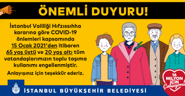 20 yaş altı ve 65 yaş üstü toplu ulaşım kullanması yasak mı Resmi hesaptan açıklama yapıldı
