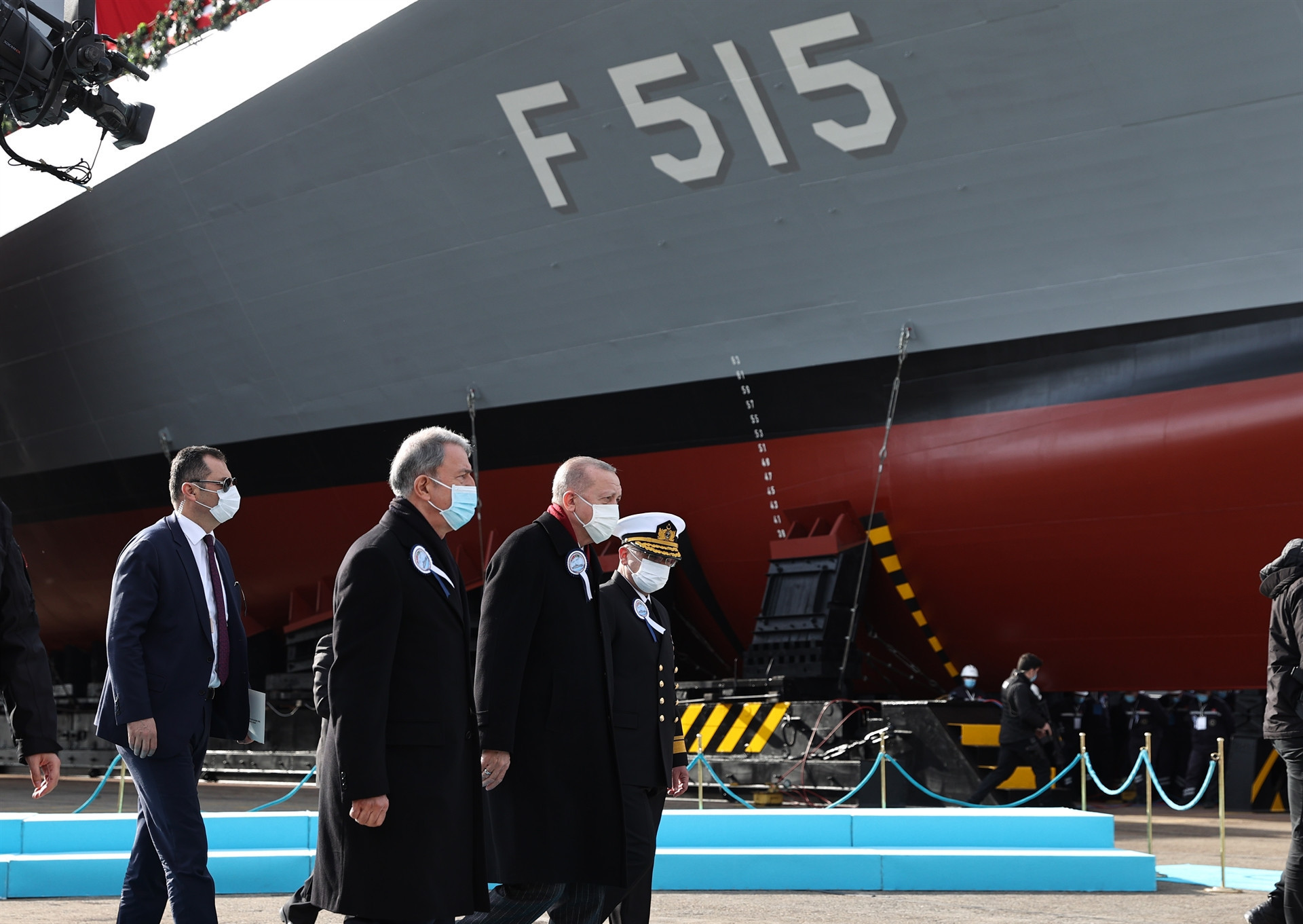 Cumhurbaşkanı Erdoğan, F-515 Fırkateyninin denize indiriliş törenine katıldı