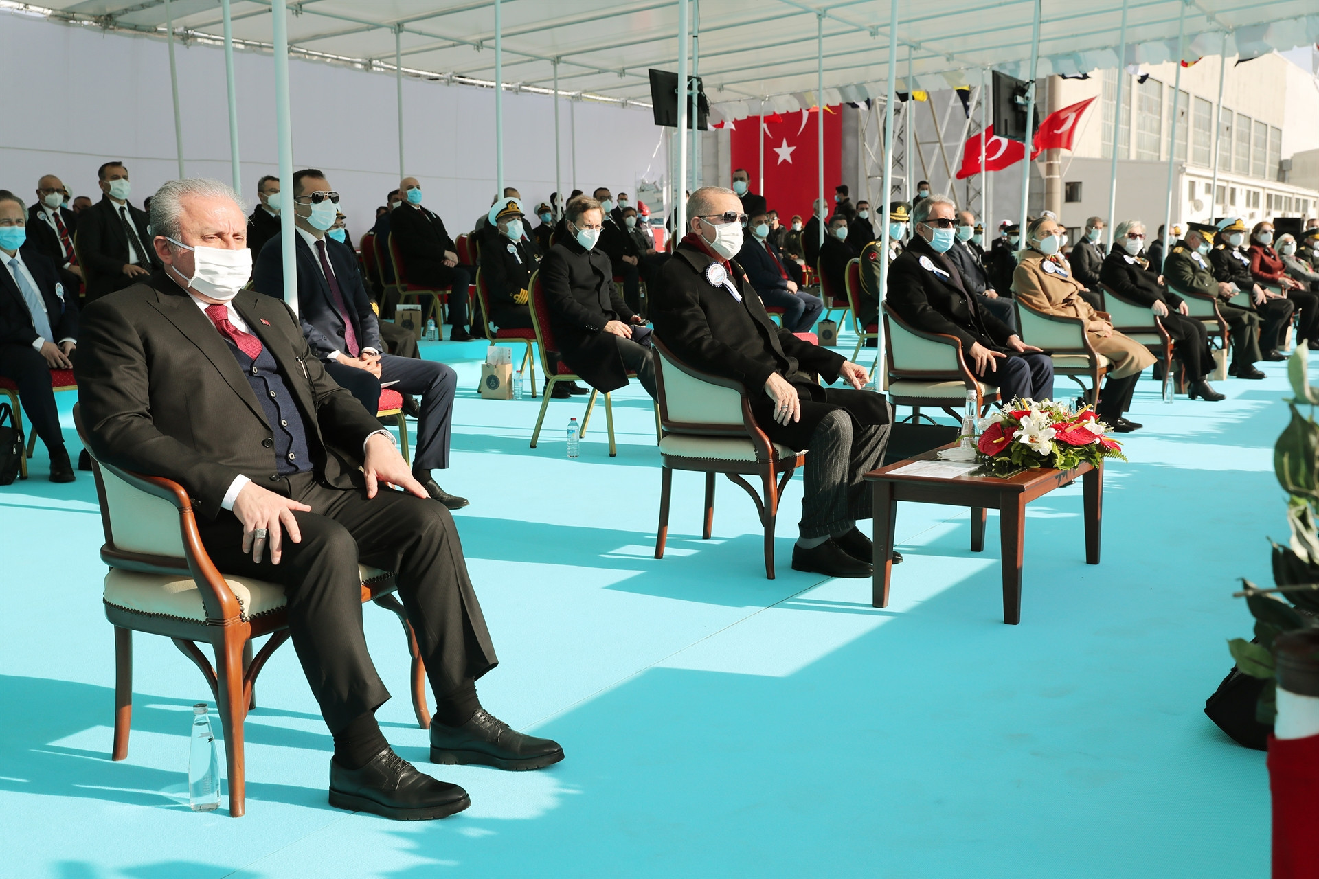 Cumhurbaşkanı Erdoğan, F-515 Fırkateyninin denize indiriliş törenine katıldı