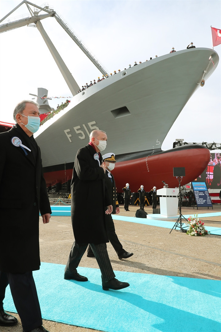 Cumhurbaşkanı Erdoğan, F-515 Fırkateyninin denize indiriliş törenine katıldı