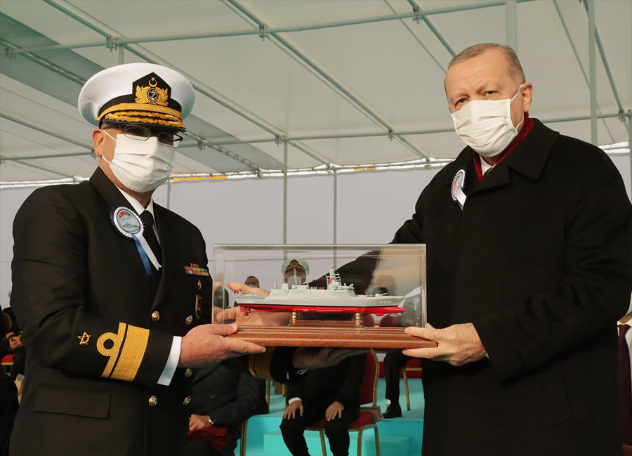 Cumhurbaşkanı Erdoğan, F-515 Fırkateyninin denize indiriliş törenine katıldı