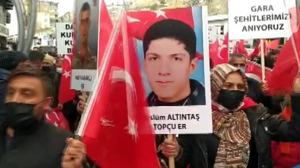 Hakkari, Gara şehitleri için tek yürek oldu