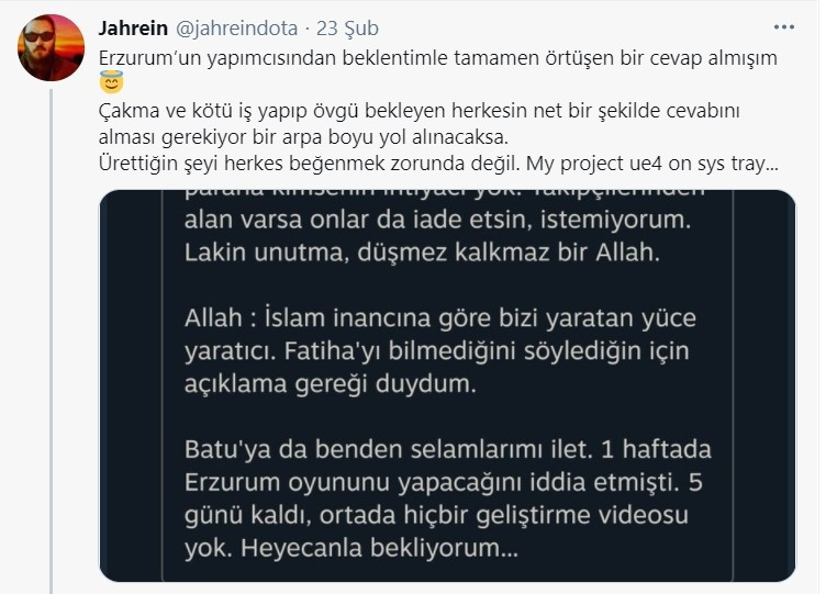 Erzurum oyunu sosyal medyayı ikiye böldü Erzurum oyunu yapımcısı ve Jahrein arasındaki gerilim büyüdü