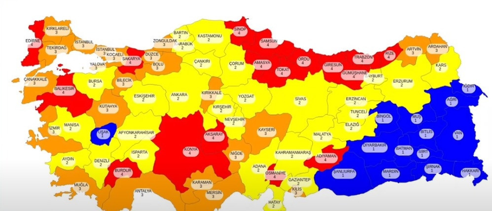 YASAĞIN KALKTIĞI İLLER