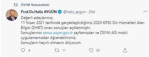 2021 DHBT sonuç sorgulama: ÖSYM duyurdu 2020-DHBT Sonuçları Açıklandı