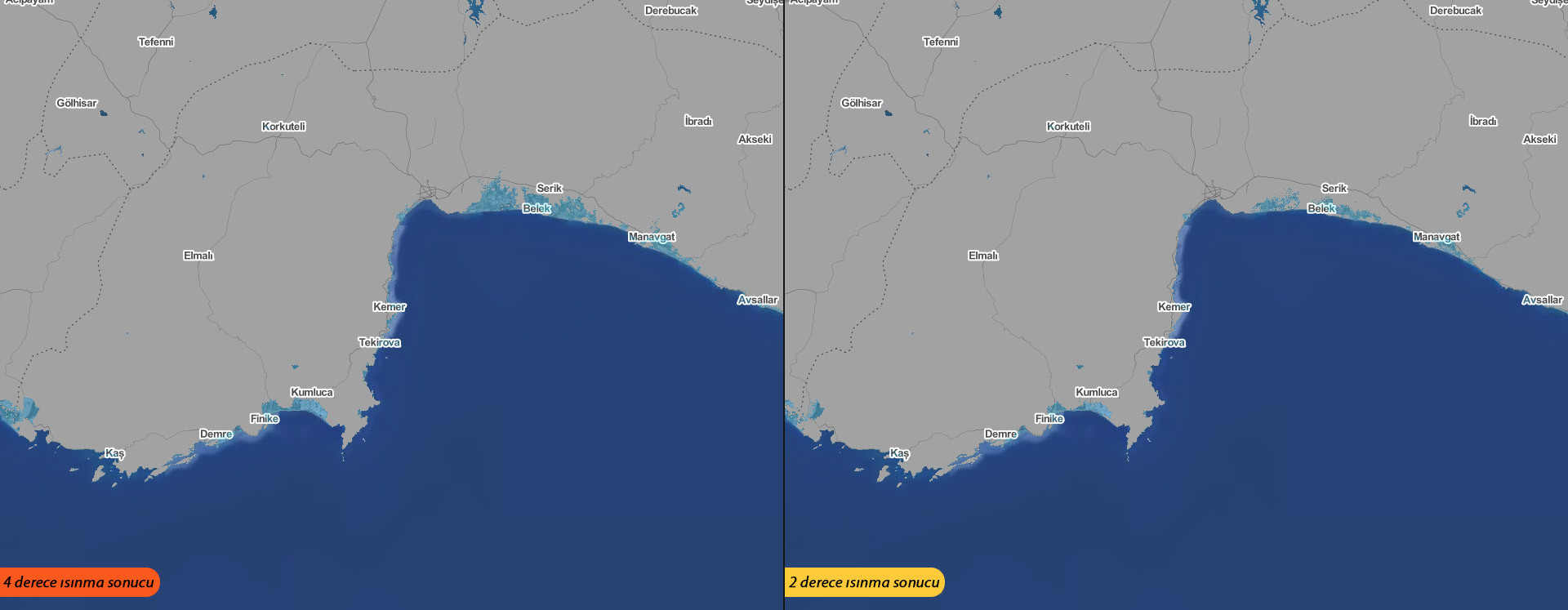 Türkiyenin kıyı şeridi tamamen değişecek İşte haritalarla 2100 yılı senaryoları
