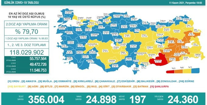 KORONAVİRÜS 11 KASIM TABLOSU