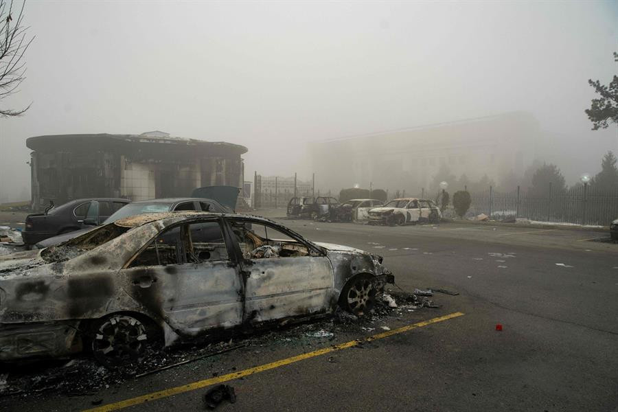 Son dakika... Kazakistandaki çatışmalardan yeni görüntüler