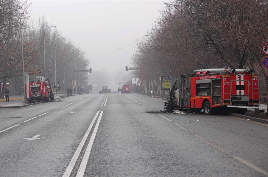 Son dakika... Kazakistandaki çatışmalardan yeni görüntüler