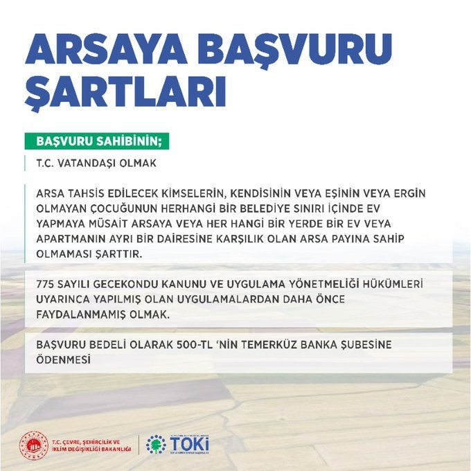 ARSA BAŞVURU ŞARTLARI
