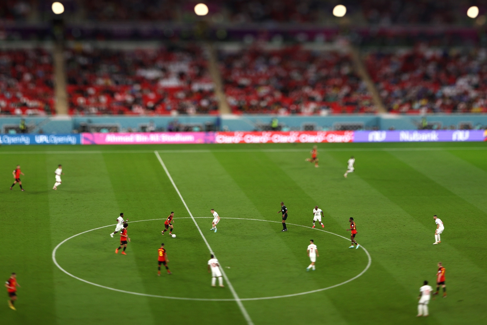 DOHA, QATAR - NOVEMBER 23: (EDITORS NOTE: Image was created using a variable planed lens.) Eden Hazard of Belgium controls the ball during the FIFA World Cup Qatar 2022 Group F match between Belgium and Canada at Ahmad Bin Ali Stadium on November 23, 2022 in Doha, Qatar. (Photo by Richard Heathcote/Getty Images)