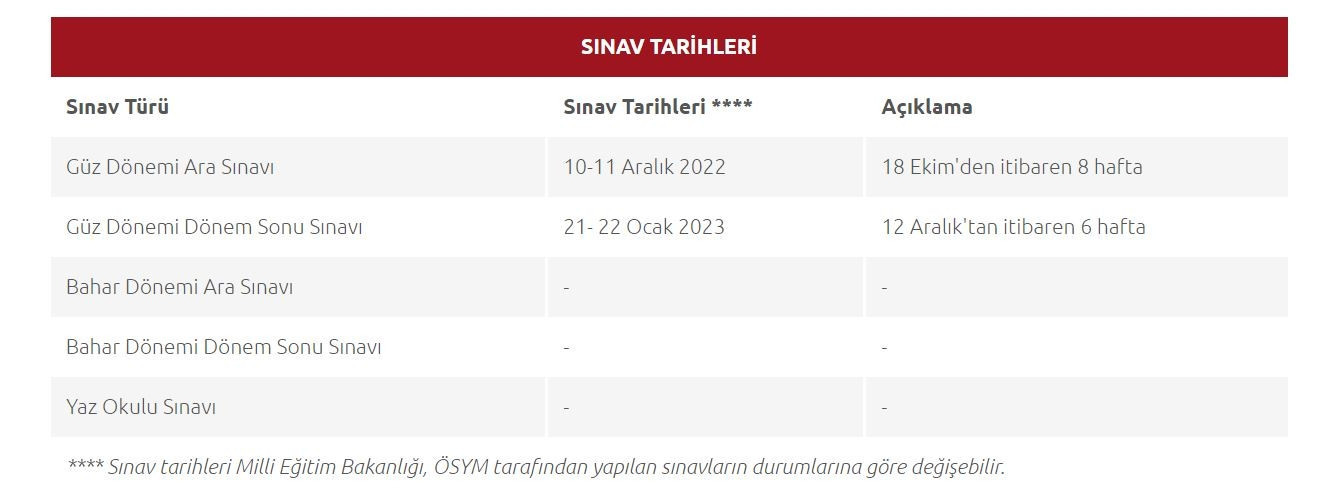AÖF SINAV TAKVİMİ AÇIKLANDI MI
